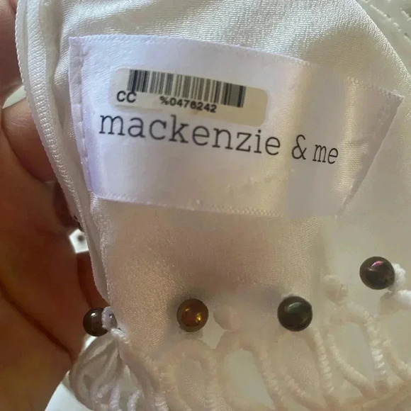 Mackenzie And Me White Beaded Cold Shoulder Dress - Picture 5 of 8